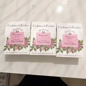 Crabtree & Evelyn Rose Water Bath Salts X 3 new in box